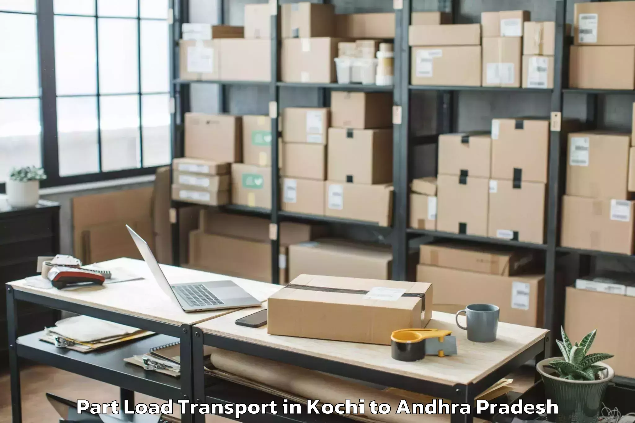 Reliable Kochi to Rayalaseema University Kurnool Part Load Transport